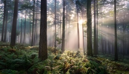 Fototapeta premium misty morning in the forest