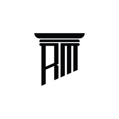 RM monogram logo design letter text name symbol monochrome logotype alphabet character simple logo