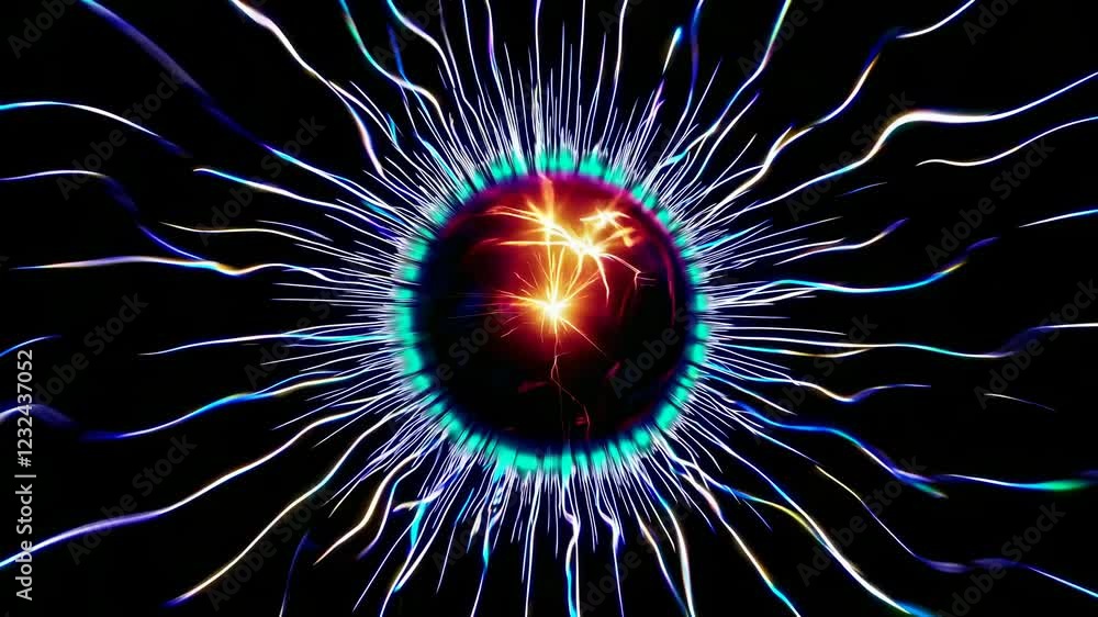 Poster visualize a dynamic high-tech landscape featuring vibrant holograms and mesmerizing light patterns i