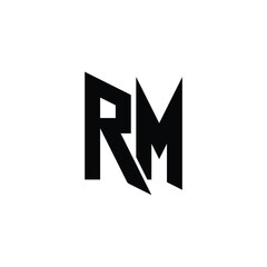 RM monogram logo design letter text name symbol monochrome logotype alphabet character simple logo