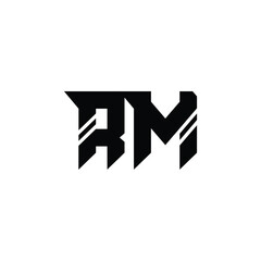 RM monogram logo design letter text name symbol monochrome logotype alphabet character simple logo