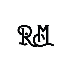 RM monogram logo design letter text name symbol monochrome logotype alphabet character simple logo