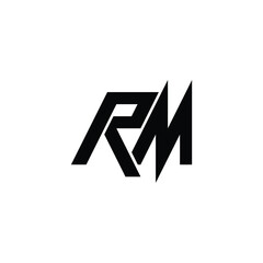 RM monogram logo design letter text name symbol monochrome logotype alphabet character simple logo