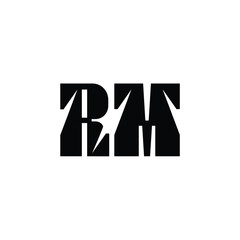 RM monogram logo design letter text name symbol monochrome logotype alphabet character simple logo