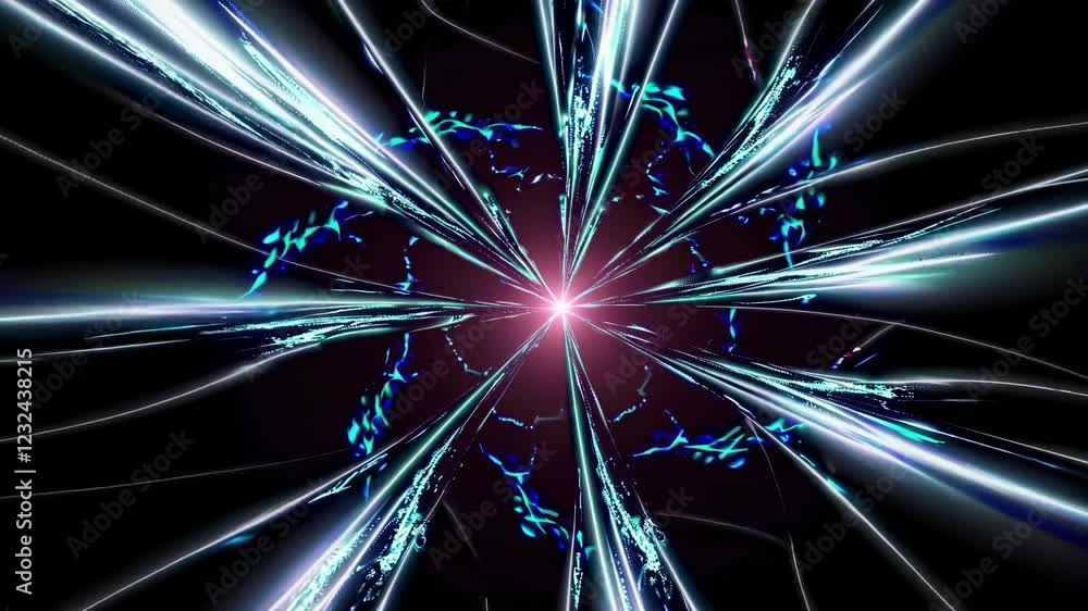 Poster experiencing a breathtaking burst of light and energy in a futuristic digital environment filled wit