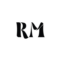 RM monogram logo design letter text name symbol monochrome logotype alphabet character simple logo