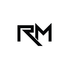 RM monogram logo design letter text name symbol monochrome logotype alphabet character simple logo