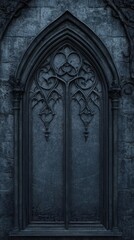 Gothic Arch Window in a Stone Wall