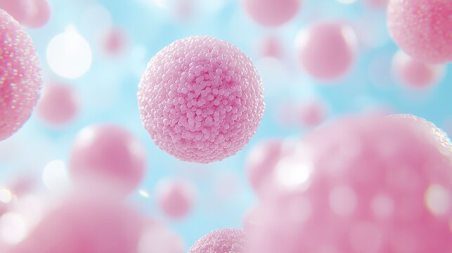 Cryptosporidium Oocyst Microscopic View with Pink Background