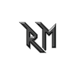 RM monogram logo design letter text name symbol monochrome logotype alphabet character simple logo