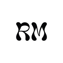 RM monogram logo design letter text name symbol monochrome logotype alphabet character simple logo