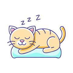 cat sleeping icon, cat sleeping vector illustration-simple illustration of cat sleeping, perfect for cat sleeping logos and icons