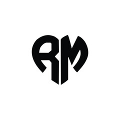 RM monogram logo design letter text name symbol monochrome logotype alphabet character simple logo