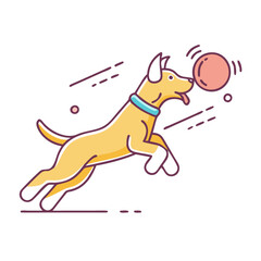 dog fetch icon, dog fetch vector illustration-simple illustration of dog fetch, perfect for dog fetch logos and icons