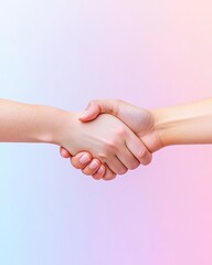 Handshake on Pastel Background, Business Handshake for Trust and Collaboration, Business Handshake for Corporate Deals, Business Handshake for Teamwork Agreements