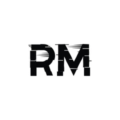 RM monogram logo design letter text name symbol monochrome logotype alphabet character simple logo
