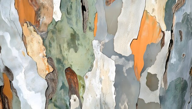 Abstract Tree Bark Texture Colorful Patterns