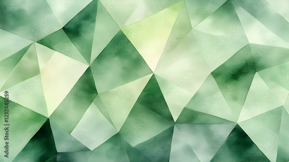 Poster abstract green geometric background creates a modern and stylish look with triangular shapes.