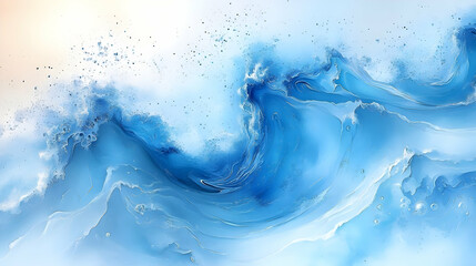 Fototapeta premium Abstract Blue Wave Background Flows Gracefully with Soft Light Effect and Subtle Texture.
