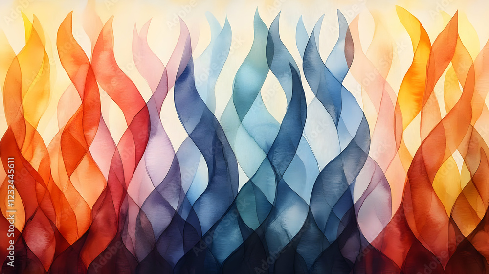 Poster abstract background displays colorful wavy shapes with gradient color transitions beautifully