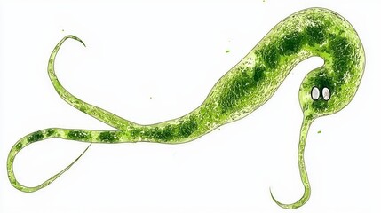 Naklejka premium Detailed Illustration of Leptospira Bacteria in Low-Resolution Format