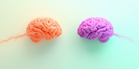 Colorful Brain Models with Neural Connections Visuals