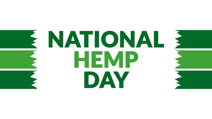 National Hemp Day text with side lines on a White background. Which is observed every year in February to celebrate and wish National Hemp Day.