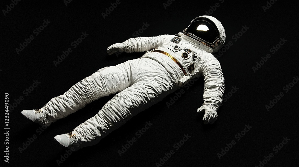 Poster astronaut floating freely in outer space zero gravity digital art cosmic environment aerial view exp