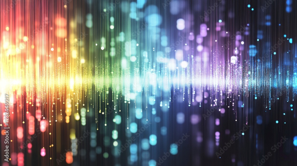 Aufkleber colorful digital wave patterns showcasing vibrant data representation in 4k resolution