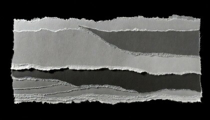Naklejka premium Ripped torn paper edges isolated on black background