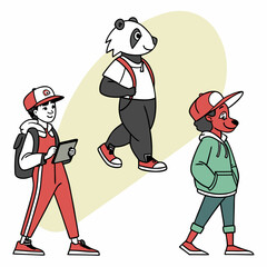 Flat Character Designs Set with Avatars and Mascots