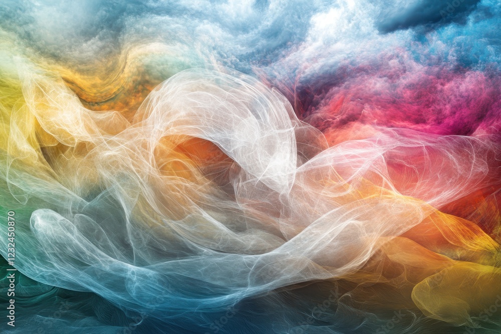 Aufkleber vibrant abstract swirls create a stunning visual display in a colorful, ethereal atmosphere