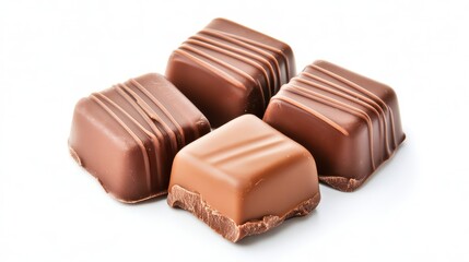 Assorted Gourmet Chocolate Confections on White Background