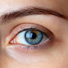 Obraz premium Under-eye close-up with dark circles and soft wrinkles visible