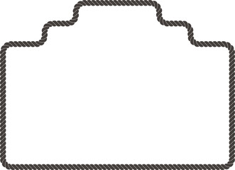 Illustration of a simple rope frame with blank copy space. Empty space with rope for your design. 