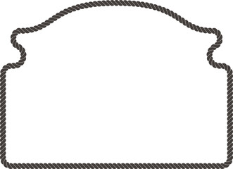 Illustration of a simple rope frame with blank copy space. Empty space with rope for your design. 
