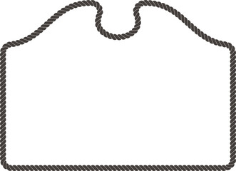 Fototapeta premium Illustration of a simple rope frame with blank copy space. Empty space with rope for your design. 