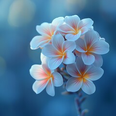 Naklejka premium A beautiful bouquet of vibrant plumeria flowers, ideal for weddings or special occasions, highlighting elegance and natural beauty