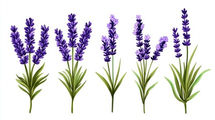 Obraz premium Colorful Lavender Flowers in Various Arrangements and Styles