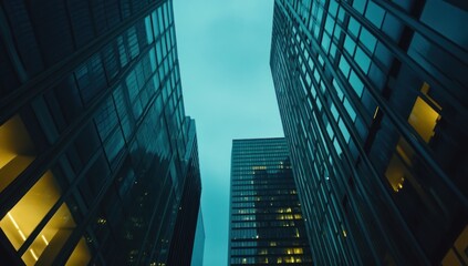 Urban Skyline: A Symphony of Glass and Steel at Dusk