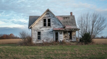 Fototapeta premium Abandoned Farmhouse in Rural Landscape