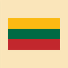 Flag of Lithuania. Color vector illustration.
