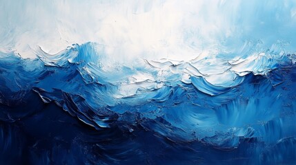 Impressionist ocean waves with acrylic brushstrokes and flying birds. Generative AI