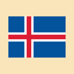 Obraz premium Flag of Iceland. Color vector illustration.