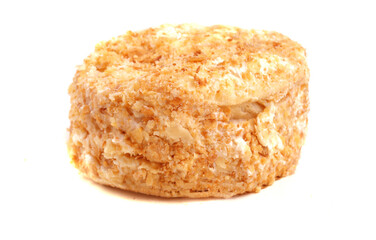 Napoleon cake on white background