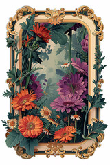 Art Nouveau Wedding invitation, retro cover, wedding vintage invitation. Generative AI	