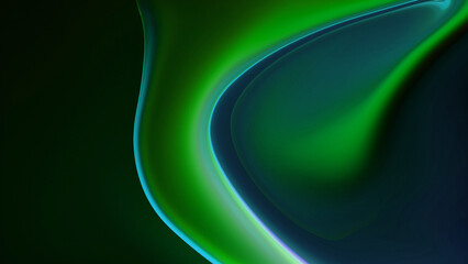 Abstract blue and green neon on dark background.