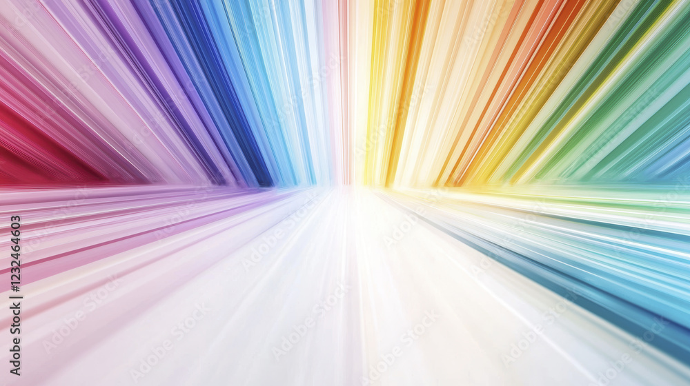 Poster vibrant colors radiate outward, creating dynamic and energetic visual effect. this abstract design e