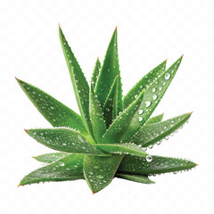 realistic 3d Aloe Vera pup with water drops isolated on white background