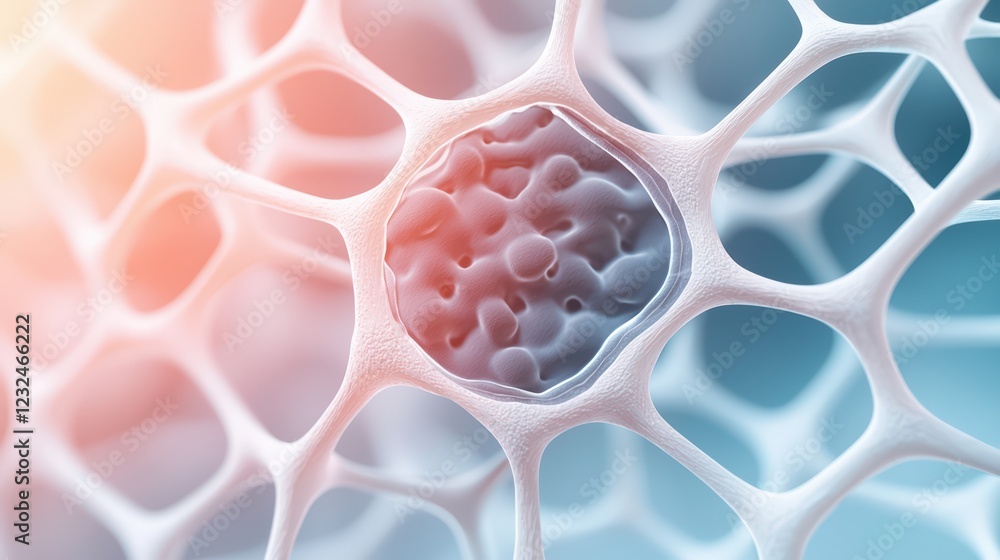 Poster abstract close-up of microscopic cell structure with soft colors